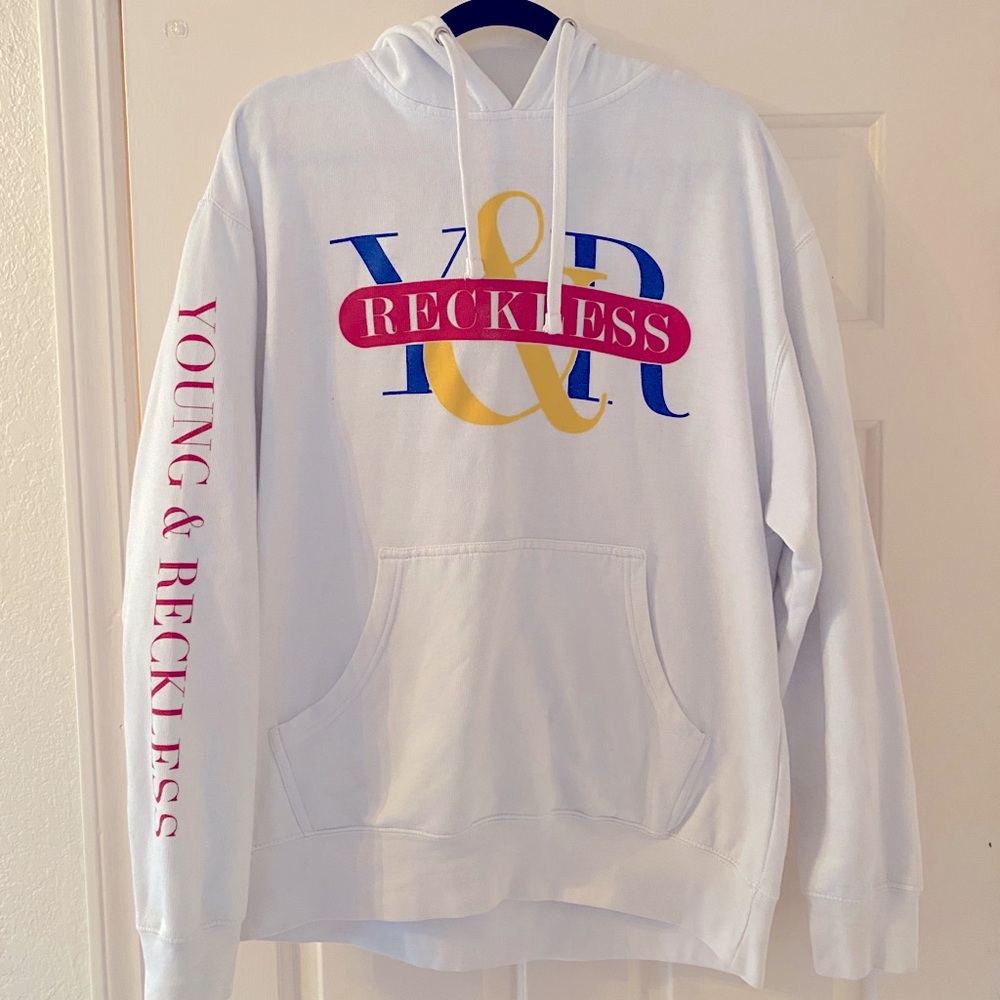 Young & Reckless White Logo Hoodie